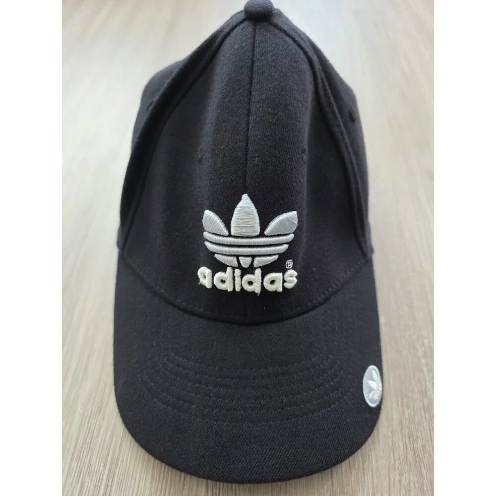 Adidas Originals‎ Trefoil Black A Flex Fitted Hat Cap L XL Unisex